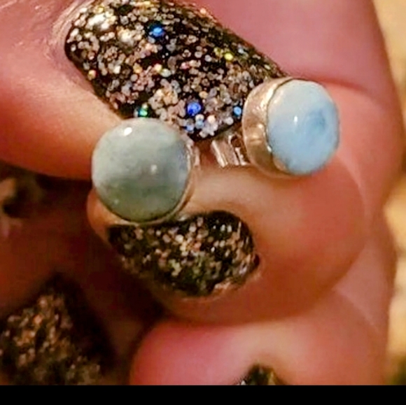 handmade Jewelry - New Dominican Larimar stud earrings